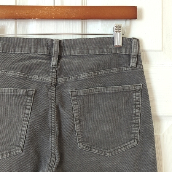 J. Crew Classic Pinwale Corduroy High Rise Vintage Slim Straight Pants Gray 28P - Picture 14 of 16
